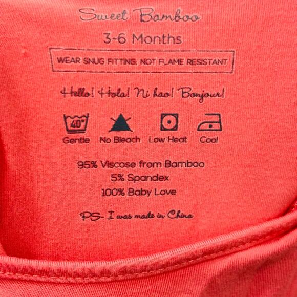 Sweet Bamboo Coral Skirted Romper 3-6 months VGUC - Picture 5 of 5